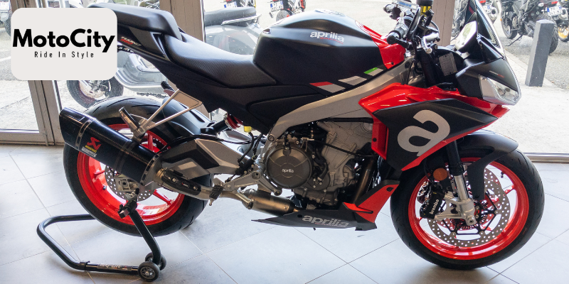 Aprilia Tuono 660 on display at MotoCity USA showroom in Daytona Beach, FL