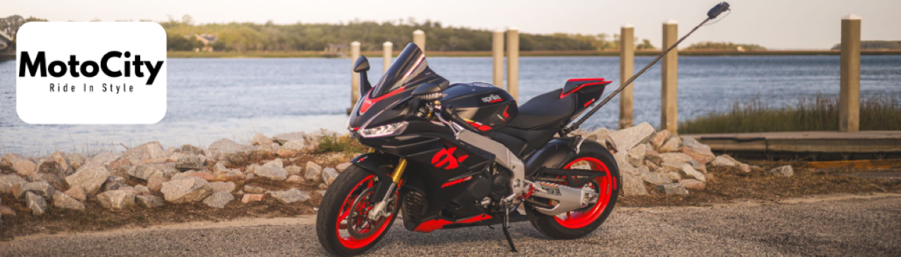 Aprilia RSV4 sportbike showcased on the MotoCity USA showroom floor
